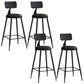 Industrial Dessert Shop Low Back Stool Matte Finish Upholstered Bar Stools Black 4 Piece Set Counter Stool(26"H) Clearhalo 'Bar Furniture' 'Bar Stools' 'bar_stools' 'furn' 'furn_bar_stools' 'Furniture' 'furniture_bar_stools' 'Kitchen & Dining Furniture' 5032224