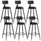 Industrial Dessert Shop Low Back Stool Matte Finish Upholstered Bar Stools Black 6 Piece Set Counter Stool(26"H) Clearhalo 'Bar Furniture' 'Bar Stools' 'bar_stools' 'furn' 'furn_bar_stools' 'Furniture' 'furniture_bar_stools' 'Kitchen & Dining Furniture' 5032225