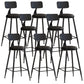 Industrial Dessert Shop Low Back Stool Matte Finish Upholstered Bar Stools Black 8 Piece Set Counter Stool(26"H) Clearhalo 'Bar Furniture' 'Bar Stools' 'bar_stools' 'furn' 'furn_bar_stools' 'Furniture' 'furniture_bar_stools' 'Kitchen & Dining Furniture' 5032228
