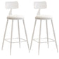 Industrial Dessert Shop Low Back Stool Matte Finish Upholstered Bar Stools White 2 Piece Set Counter Stool(26"H) Clearhalo 'Bar Furniture' 'Bar Stools' 'bar_stools' 'furn' 'furn_bar_stools' 'Furniture' 'furniture_bar_stools' 'Kitchen & Dining Furniture' 5032230