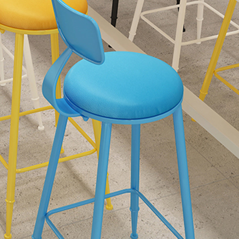 Industrial Dessert Shop Low Back Stool Matte Finish Upholstered Bar Stools Clearhalo 'Bar Furniture' 'Bar Stools' 'bar_stools' 'furn' 'furn_bar_stools' 'Furniture' 'furniture_bar_stools' 'Kitchen & Dining Furniture' 5032233