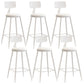 Industrial Dessert Shop Low Back Stool Matte Finish Upholstered Bar Stools White 6 Piece Set Counter Stool(26"H) Clearhalo 'Bar Furniture' 'Bar Stools' 'bar_stools' 'furn' 'furn_bar_stools' 'Furniture' 'furniture_bar_stools' 'Kitchen & Dining Furniture' 5032234