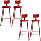 Industrial Dessert Shop Low Back Stool Matte Finish Upholstered Bar Stools Red 4 Piece Set Clearhalo 'Bar Furniture' 'Bar Stools' 'bar_stools' 'furn' 'furn_bar_stools' 'Furniture' 'furniture_bar_stools' 'Kitchen & Dining Furniture' 5032240