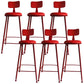 Industrial Dessert Shop Low Back Stool Matte Finish Upholstered Bar Stools Red 6 Piece Set Clearhalo 'Bar Furniture' 'Bar Stools' 'bar_stools' 'furn' 'furn_bar_stools' 'Furniture' 'furniture_bar_stools' 'Kitchen & Dining Furniture' 5032241