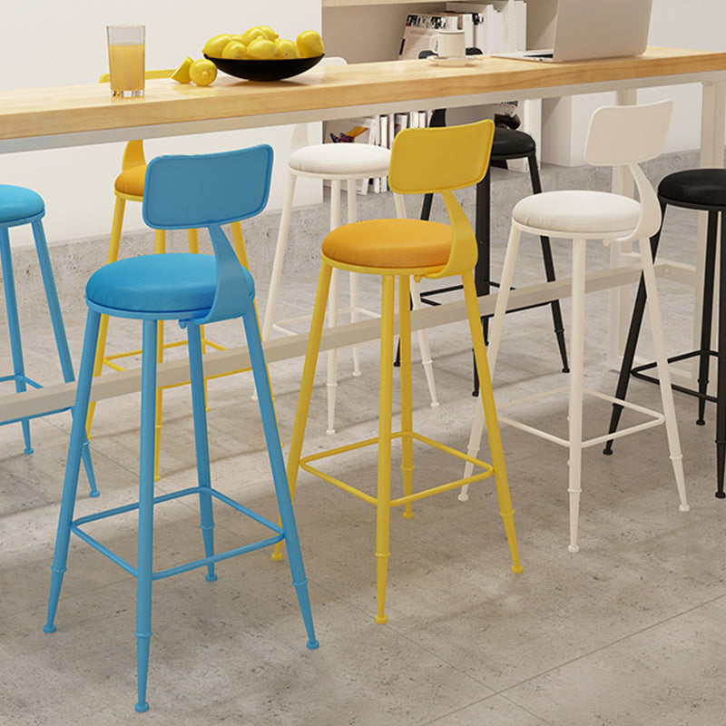 Industrial Dessert Shop Low Back Stool Matte Finish Upholstered Bar Stools Clearhalo 'Bar Furniture' 'Bar Stools' 'bar_stools' 'furn' 'furn_bar_stools' 'Furniture' 'furniture_bar_stools' 'Kitchen & Dining Furniture' 5032242