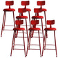 Industrial Dessert Shop Low Back Stool Matte Finish Upholstered Bar Stools Red 8 Piece Set Clearhalo 'Bar Furniture' 'Bar Stools' 'bar_stools' 'furn' 'furn_bar_stools' 'Furniture' 'furniture_bar_stools' 'Kitchen & Dining Furniture' 5032244