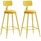 Industrial Dessert Shop Low Back Stool Matte Finish Upholstered Bar Stools Yellow 2 Piece Set Counter Stool(26"H) Clearhalo 'Bar Furniture' 'Bar Stools' 'bar_stools' 'furn' 'furn_bar_stools' 'Furniture' 'furniture_bar_stools' 'Kitchen & Dining Furniture' 5032245
