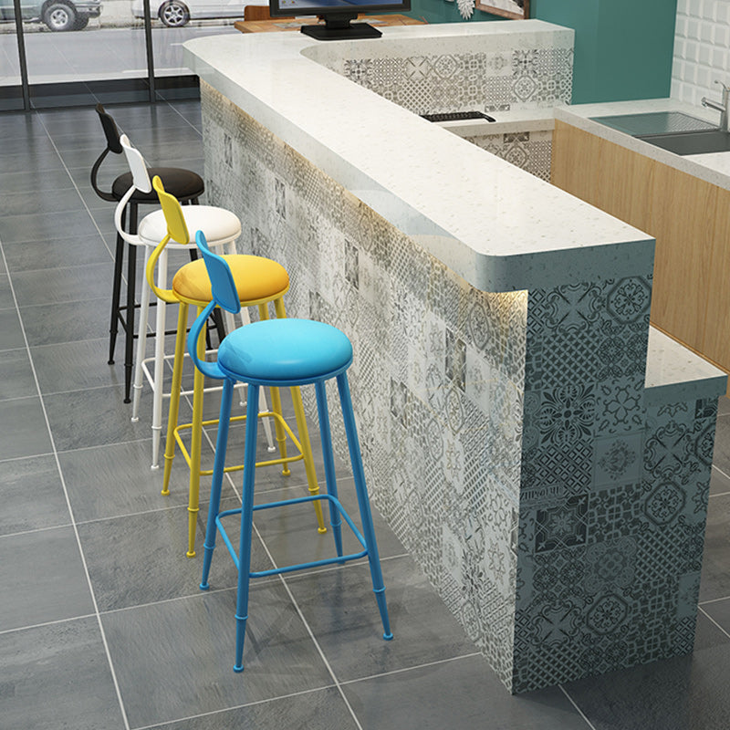 Industrial Dessert Shop Low Back Stool Matte Finish Upholstered Bar Stools Clearhalo 'Bar Furniture' 'Bar Stools' 'bar_stools' 'furn' 'furn_bar_stools' 'Furniture' 'furniture_bar_stools' 'Kitchen & Dining Furniture' 5032247