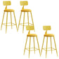 Industrial Dessert Shop Low Back Stool Matte Finish Upholstered Bar Stools Yellow 4 Piece Set Counter Stool(26"H) Clearhalo 'Bar Furniture' 'Bar Stools' 'bar_stools' 'furn' 'furn_bar_stools' 'Furniture' 'furniture_bar_stools' 'Kitchen & Dining Furniture' 5032248