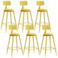 Industrial Dessert Shop Low Back Stool Matte Finish Upholstered Bar Stools Yellow 6 Piece Set Counter Stool(26"H) Clearhalo 'Bar Furniture' 'Bar Stools' 'bar_stools' 'furn' 'furn_bar_stools' 'Furniture' 'furniture_bar_stools' 'Kitchen & Dining Furniture' 5032249