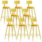 Industrial Dessert Shop Low Back Stool Matte Finish Upholstered Bar Stools Yellow 8 Piece Set Counter Stool(26"H) Clearhalo 'Bar Furniture' 'Bar Stools' 'bar_stools' 'furn' 'furn_bar_stools' 'Furniture' 'furniture_bar_stools' 'Kitchen & Dining Furniture' 5032250