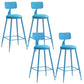 Industrial Dessert Shop Low Back Stool Matte Finish Upholstered Bar Stools Blue 4 Piece Set Counter Stool(26"H) Clearhalo 'Bar Furniture' 'Bar Stools' 'bar_stools' 'furn' 'furn_bar_stools' 'Furniture' 'furniture_bar_stools' 'Kitchen & Dining Furniture' 5032252