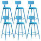 Industrial Dessert Shop Low Back Stool Matte Finish Upholstered Bar Stools Blue 6 Piece Set Counter Stool(26"H) Clearhalo 'Bar Furniture' 'Bar Stools' 'bar_stools' 'furn' 'furn_bar_stools' 'Furniture' 'furniture_bar_stools' 'Kitchen & Dining Furniture' 5032253