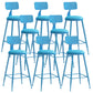 Industrial Dessert Shop Low Back Stool Matte Finish Upholstered Bar Stools Blue 8 Piece Set Counter Stool(26"H) Clearhalo 'Bar Furniture' 'Bar Stools' 'bar_stools' 'furn' 'furn_bar_stools' 'Furniture' 'furniture_bar_stools' 'Kitchen & Dining Furniture' 5032254