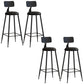 Industrial Dessert Shop Low Back Stool Matte Finish Upholstered Bar Stools Black 4 Piece Set Bar Stool(30"H) Clearhalo 'Bar Furniture' 'Bar Stools' 'bar_stools' 'furn' 'furn_bar_stools' 'Furniture' 'furniture_bar_stools' 'Kitchen & Dining Furniture' 5032256