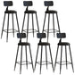 Industrial Dessert Shop Low Back Stool Matte Finish Upholstered Bar Stools Black 6 Piece Set Bar Stool(30"H) Clearhalo 'Bar Furniture' 'Bar Stools' 'bar_stools' 'furn' 'furn_bar_stools' 'Furniture' 'furniture_bar_stools' 'Kitchen & Dining Furniture' 5032257