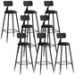 Industrial Dessert Shop Low Back Stool Matte Finish Upholstered Bar Stools Black 8 Piece Set Bar Stool(30"H) Clearhalo 'Bar Furniture' 'Bar Stools' 'bar_stools' 'furn' 'furn_bar_stools' 'Furniture' 'furniture_bar_stools' 'Kitchen & Dining Furniture' 5032258