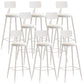 Industrial Dessert Shop Low Back Stool Matte Finish Upholstered Bar Stools White 8 Piece Set Bar Stool(30"H) Clearhalo 'Bar Furniture' 'Bar Stools' 'bar_stools' 'furn' 'furn_bar_stools' 'Furniture' 'furniture_bar_stools' 'Kitchen & Dining Furniture' 5032262