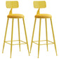 Industrial Dessert Shop Low Back Stool Matte Finish Upholstered Bar Stools Yellow 2 Piece Set Bar Stool(30"H) Clearhalo 'Bar Furniture' 'Bar Stools' 'bar_stools' 'furn' 'furn_bar_stools' 'Furniture' 'furniture_bar_stools' 'Kitchen & Dining Furniture' 5032263