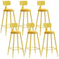 Industrial Dessert Shop Low Back Stool Matte Finish Upholstered Bar Stools Yellow 6 Piece Set Bar Stool(30"H) Clearhalo 'Bar Furniture' 'Bar Stools' 'bar_stools' 'furn' 'furn_bar_stools' 'Furniture' 'furniture_bar_stools' 'Kitchen & Dining Furniture' 5032265
