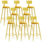Industrial Dessert Shop Low Back Stool Matte Finish Upholstered Bar Stools Yellow 8 Piece Set Bar Stool(30"H) Clearhalo 'Bar Furniture' 'Bar Stools' 'bar_stools' 'furn' 'furn_bar_stools' 'Furniture' 'furniture_bar_stools' 'Kitchen & Dining Furniture' 5032266