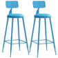 Industrial Dessert Shop Low Back Stool Matte Finish Upholstered Bar Stools Blue 2 Piece Set Bar Stool(30"H) Clearhalo 'Bar Furniture' 'Bar Stools' 'bar_stools' 'furn' 'furn_bar_stools' 'Furniture' 'furniture_bar_stools' 'Kitchen & Dining Furniture' 5032267