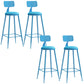 Industrial Dessert Shop Low Back Stool Matte Finish Upholstered Bar Stools Blue 4 Piece Set Bar Stool(30"H) Clearhalo 'Bar Furniture' 'Bar Stools' 'bar_stools' 'furn' 'furn_bar_stools' 'Furniture' 'furniture_bar_stools' 'Kitchen & Dining Furniture' 5032268