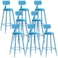 Industrial Dessert Shop Low Back Stool Matte Finish Upholstered Bar Stools Blue 8 Piece Set Bar Stool(30"H) Clearhalo 'Bar Furniture' 'Bar Stools' 'bar_stools' 'furn' 'furn_bar_stools' 'Furniture' 'furniture_bar_stools' 'Kitchen & Dining Furniture' 5032270