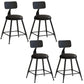 Industrial Dessert Shop Low Back Stool Matte Finish Upholstered Bar Stools Black 4 Piece Set Short Stool(18"H) Clearhalo 'Bar Furniture' 'Bar Stools' 'bar_stools' 'furn' 'furn_bar_stools' 'Furniture' 'furniture_bar_stools' 'Kitchen & Dining Furniture' 5032272