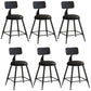 Industrial Dessert Shop Low Back Stool Matte Finish Upholstered Bar Stools Black 6 Piece Set Short Stool(18"H) Clearhalo 'Bar Furniture' 'Bar Stools' 'bar_stools' 'furn' 'furn_bar_stools' 'Furniture' 'furniture_bar_stools' 'Kitchen & Dining Furniture' 5032273
