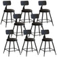 Industrial Dessert Shop Low Back Stool Matte Finish Upholstered Bar Stools Black 8 Piece Set Short Stool(18"H) Clearhalo 'Bar Furniture' 'Bar Stools' 'bar_stools' 'furn' 'furn_bar_stools' 'Furniture' 'furniture_bar_stools' 'Kitchen & Dining Furniture' 5032274
