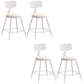 Industrial Dessert Shop Low Back Stool Matte Finish Upholstered Bar Stools White 4 Piece Set Short Stool(18"H) Clearhalo 'Bar Furniture' 'Bar Stools' 'bar_stools' 'furn' 'furn_bar_stools' 'Furniture' 'furniture_bar_stools' 'Kitchen & Dining Furniture' 5032276