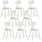Industrial Dessert Shop Low Back Stool Matte Finish Upholstered Bar Stools White 8 Piece Set Short Stool(18"H) Clearhalo 'Bar Furniture' 'Bar Stools' 'bar_stools' 'furn' 'furn_bar_stools' 'Furniture' 'furniture_bar_stools' 'Kitchen & Dining Furniture' 5032278