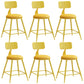 Industrial Dessert Shop Low Back Stool Matte Finish Upholstered Bar Stools Yellow 6 Piece Set Short Stool(18"H) Clearhalo 'Bar Furniture' 'Bar Stools' 'bar_stools' 'furn' 'furn_bar_stools' 'Furniture' 'furniture_bar_stools' 'Kitchen & Dining Furniture' 5032281