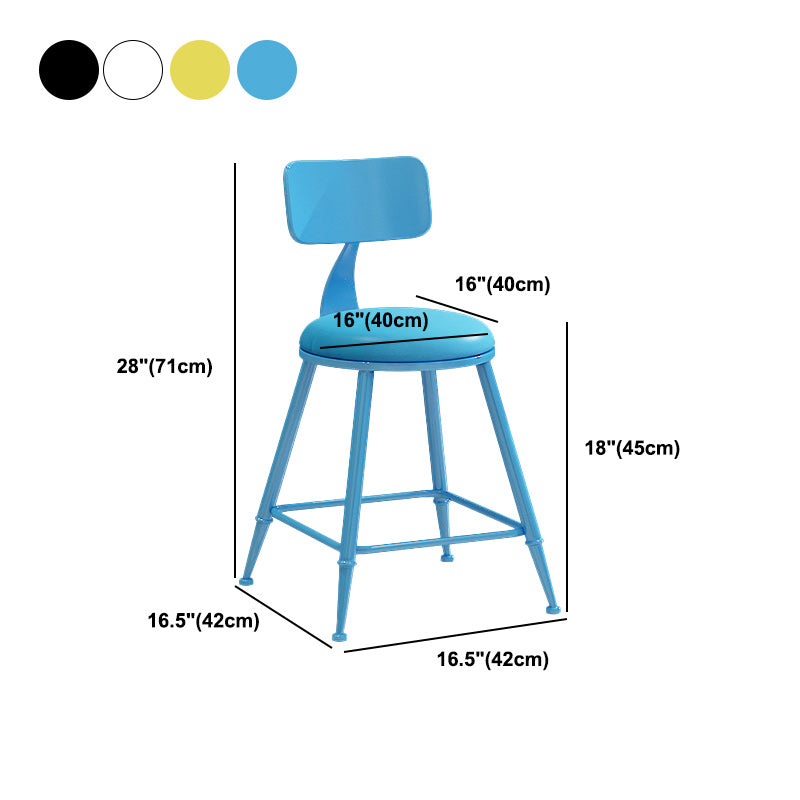 Industrial Dessert Shop Low Back Stool Matte Finish Upholstered Bar Stools Clearhalo 'Bar Furniture' 'Bar Stools' 'bar_stools' 'furn' 'furn_bar_stools' 'Furniture' 'furniture_bar_stools' 'Kitchen & Dining Furniture' 5032287