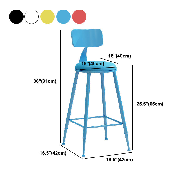 Industrial Dessert Shop Low Back Stool Matte Finish Upholstered Bar Stools Clearhalo 'Bar Furniture' 'Bar Stools' 'bar_stools' 'furn' 'furn_bar_stools' 'Furniture' 'furniture_bar_stools' 'Kitchen & Dining Furniture' 5032288