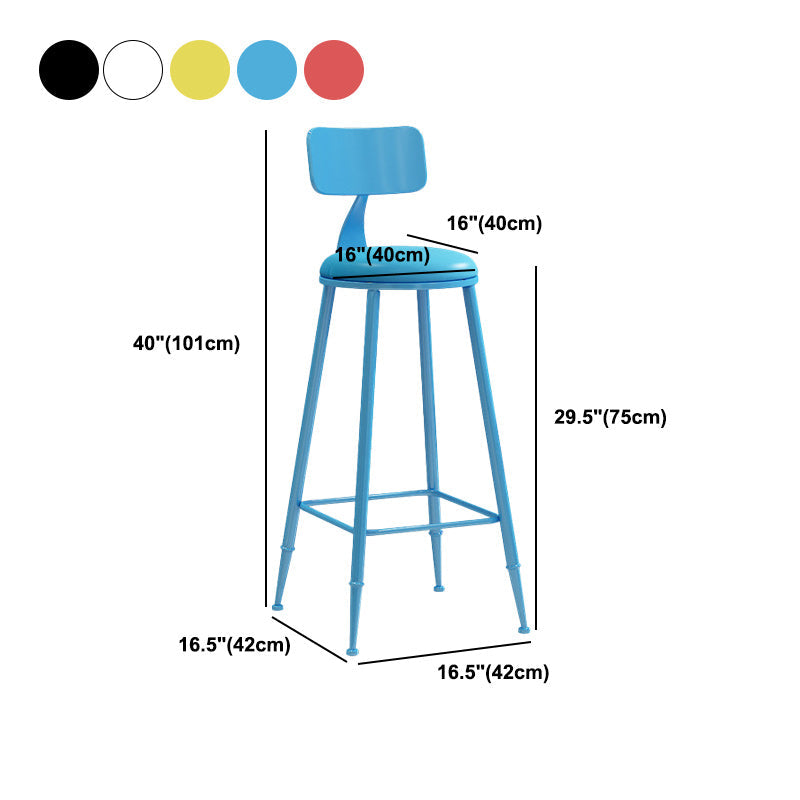 Industrial Dessert Shop Low Back Stool Matte Finish Upholstered Bar Stools Clearhalo 'Bar Furniture' 'Bar Stools' 'bar_stools' 'furn' 'furn_bar_stools' 'Furniture' 'furniture_bar_stools' 'Kitchen & Dining Furniture' 5032289