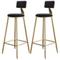 Nordic Armless Backrest Counter Stool Iron Dessert Shop Bar Stool with Velvet Cushion Black 2 Piece Set Clearhalo 'Bar Furniture' 'Bar Stools' 'bar_stools' 'furn' 'furn_bar_stools' 'Furniture' 'furniture_bar_stools' 'Kitchen & Dining Furniture' 5032291