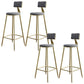 Nordic Armless Backrest Counter Stool Iron Dessert Shop Bar Stool with Velvet Cushion Gray 4 Piece Set Clearhalo 'Bar Furniture' 'Bar Stools' 'bar_stools' 'furn' 'furn_bar_stools' 'Furniture' 'furniture_bar_stools' 'Kitchen & Dining Furniture' 5032301