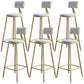 Nordic Armless Backrest Counter Stool Iron Dessert Shop Bar Stool with Velvet Cushion White 6 Piece Set Clearhalo 'Bar Furniture' 'Bar Stools' 'bar_stools' 'furn' 'furn_bar_stools' 'Furniture' 'furniture_bar_stools' 'Kitchen & Dining Furniture' 5032310
