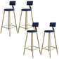 Nordic Armless Backrest Counter Stool Iron Dessert Shop Bar Stool with Velvet Cushion Blue 4 Piece Set Clearhalo 'Bar Furniture' 'Bar Stools' 'bar_stools' 'furn' 'furn_bar_stools' 'Furniture' 'furniture_bar_stools' 'Kitchen & Dining Furniture' 5032326
