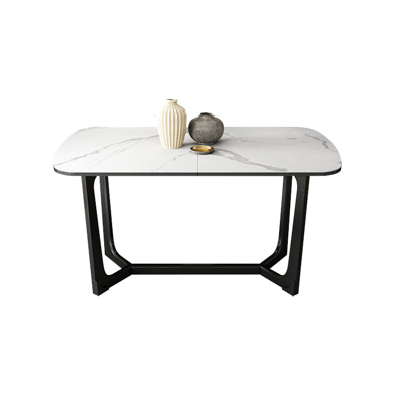 Modern 1/3/4 Pieces Scalable Dinette Set with Sintered Stone Ash Wood Dining Table Set White 59"L x 35"W Clearhalo 'Dining Room Sets' 'Dining Tables & Seating' 'dining_room_set' 'furn' 'furn_dining_room_set' 'Furniture' 'furniture_dining_room_set' 'Kitchen & Dining Furniture' 5032342