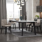 Contemporary 1/2/4/5/6 Pieces Dining Set Marble Dining Room Set for Home Use 5 Pieces: Table, 4 Brown Chairs Clearhalo 'Dining Room Sets' 'Dining Tables & Seating' 'dining_room_set' 'furn' 'furn_dining_room_set' 'Furniture' 'furniture_dining_room_set' 'Kitchen & Dining Furniture' 5032377