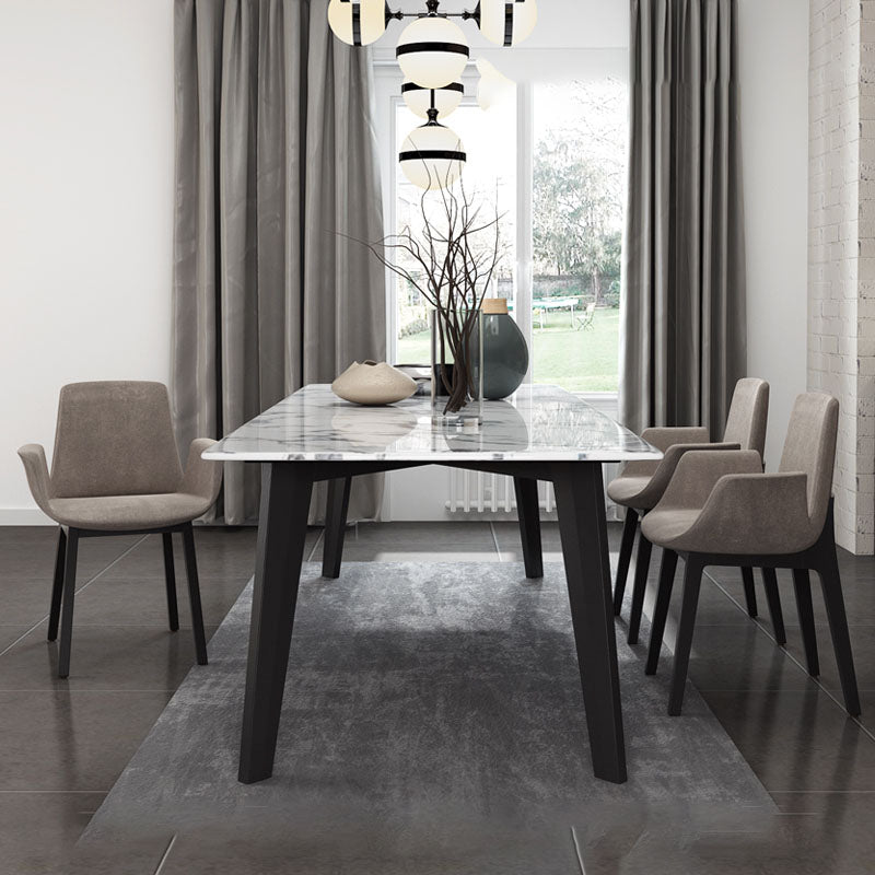 Contemporary 1/2/4/5/6 Pieces Dining Set Marble Dining Room Set for Home Use 4 Pieces: Table, 3 Chairs Clearhalo 'Dining Room Sets' 'Dining Tables & Seating' 'dining_room_set' 'furn' 'furn_dining_room_set' 'Furniture' 'furniture_dining_room_set' 'Kitchen & Dining Furniture' 5032378