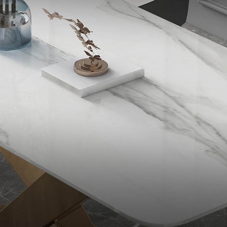 Glam Sintered Stone Dining Set 1/2/5/7 Pieces Dining Set for Dining Areas Clearhalo 'Dining Room Sets' 'Dining Tables & Seating' 'dining_room_set' 'furn' 'furn_dining_room_set' 'Furniture' 'furniture_dining_room_set' 'Kitchen & Dining Furniture' 5032411