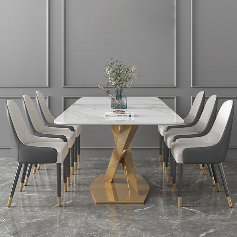 Glam Sintered Stone Dining Set 1/2/5/7 Pieces Dining Set for Dining Areas Clearhalo 'Dining Room Sets' 'Dining Tables & Seating' 'dining_room_set' 'furn' 'furn_dining_room_set' 'Furniture' 'furniture_dining_room_set' 'Kitchen & Dining Furniture' 5032415