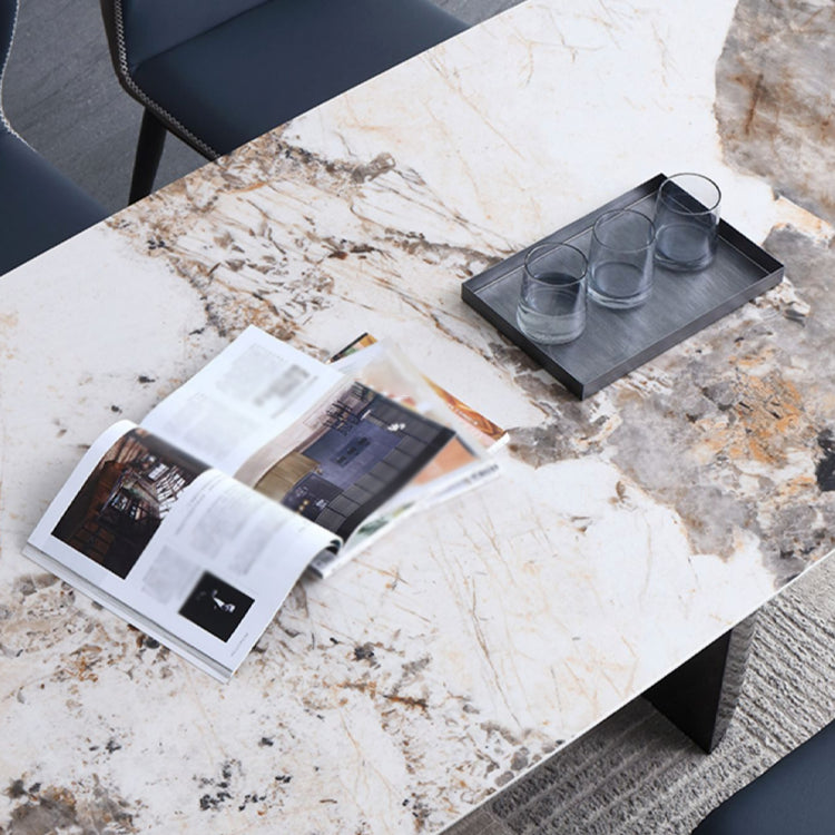 Modern Sintered Stone Top Dining Set Rectangle 1/4/5/7 Pieces Dining Room Table Set Clearhalo 'Dining Room Sets' 'Dining Tables & Seating' 'dining_room_set' 'furn' 'furn_dining_room_set' 'Furniture' 'furniture_dining_room_set' 'Kitchen & Dining Furniture' 5032428