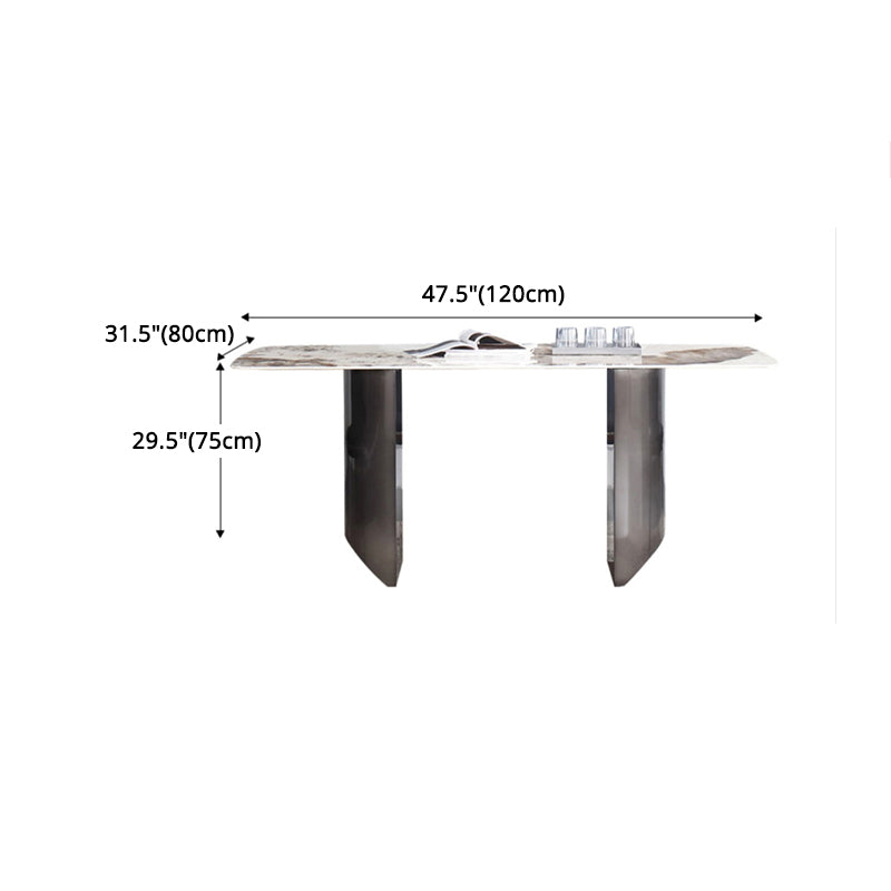 Modern Sintered Stone Top Dining Set Rectangle 1/4/5/7 Pieces Dining Room Table Set Clearhalo 'Dining Room Sets' 'Dining Tables & Seating' 'dining_room_set' 'furn' 'furn_dining_room_set' 'Furniture' 'furniture_dining_room_set' 'Kitchen & Dining Furniture' 5032433