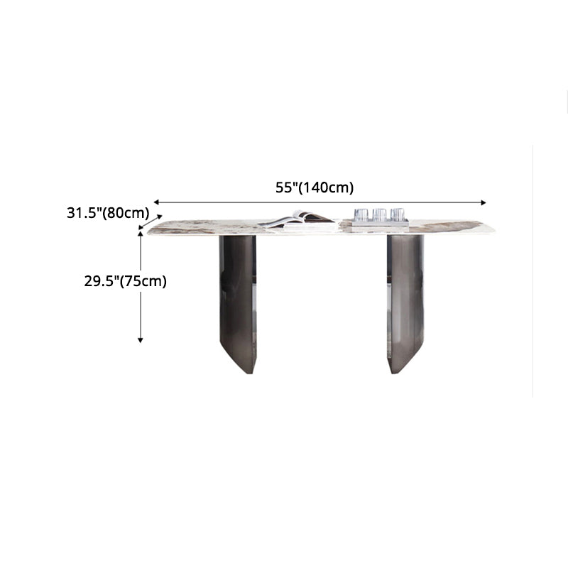Modern Sintered Stone Top Dining Set Rectangle 1/4/5/7 Pieces Dining Room Table Set Clearhalo 'Dining Room Sets' 'Dining Tables & Seating' 'dining_room_set' 'furn' 'furn_dining_room_set' 'Furniture' 'furniture_dining_room_set' 'Kitchen & Dining Furniture' 5032434