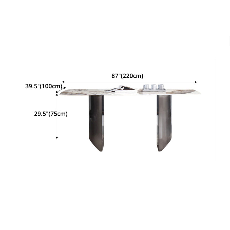 Modern Sintered Stone Top Dining Set Rectangle 1/4/5/7 Pieces Dining Room Table Set Clearhalo 'Dining Room Sets' 'Dining Tables & Seating' 'dining_room_set' 'furn' 'furn_dining_room_set' 'Furniture' 'furniture_dining_room_set' 'Kitchen & Dining Furniture' 5032438